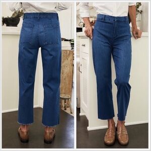 Frank & Eileen Kinsale High Rise Jean Medium Wash Size 2 Cropped Raw Hem